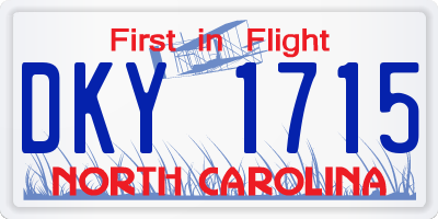 NC license plate DKY1715