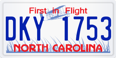 NC license plate DKY1753