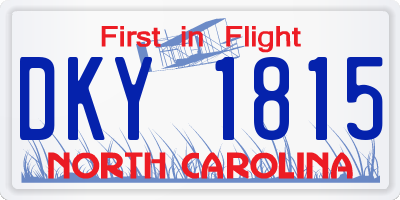 NC license plate DKY1815