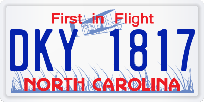 NC license plate DKY1817