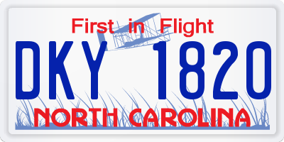 NC license plate DKY1820