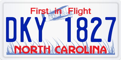 NC license plate DKY1827