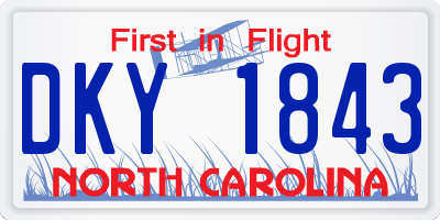 NC license plate DKY1843