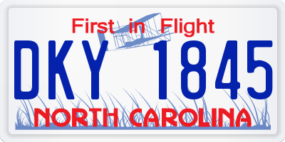 NC license plate DKY1845