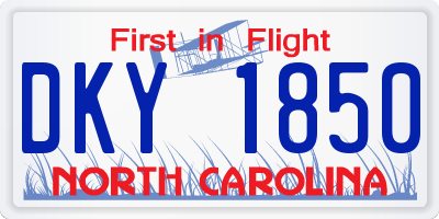 NC license plate DKY1850