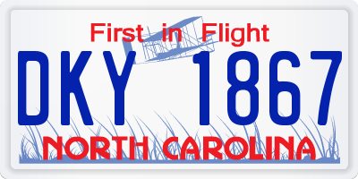 NC license plate DKY1867