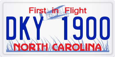 NC license plate DKY1900