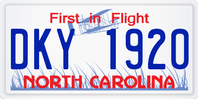 NC license plate DKY1920