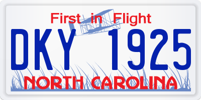 NC license plate DKY1925