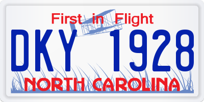 NC license plate DKY1928