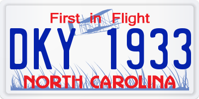 NC license plate DKY1933