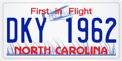 NC license plate DKY1962