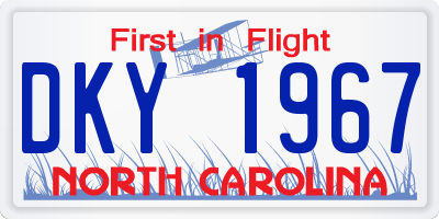 NC license plate DKY1967