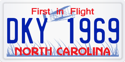 NC license plate DKY1969