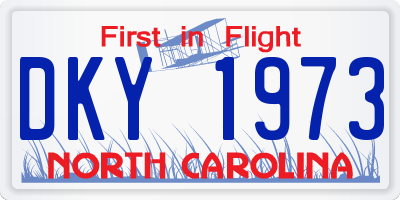 NC license plate DKY1973