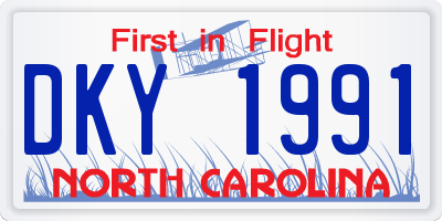 NC license plate DKY1991