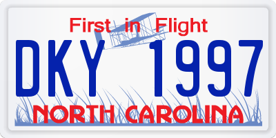 NC license plate DKY1997