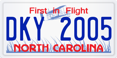 NC license plate DKY2005
