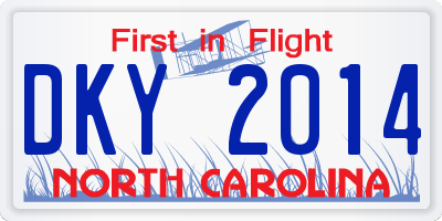 NC license plate DKY2014