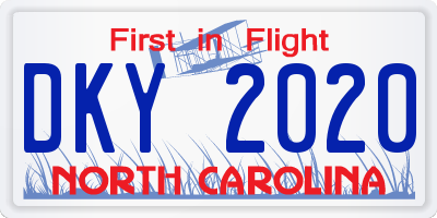 NC license plate DKY2020