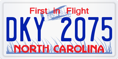 NC license plate DKY2075