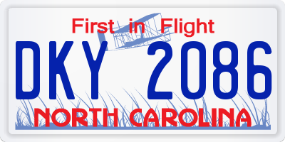 NC license plate DKY2086