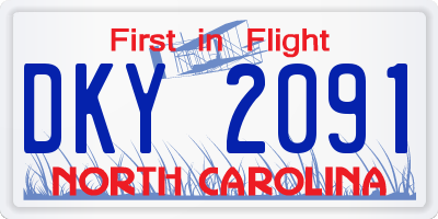 NC license plate DKY2091