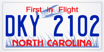 NC license plate DKY2102