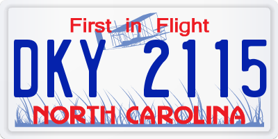 NC license plate DKY2115