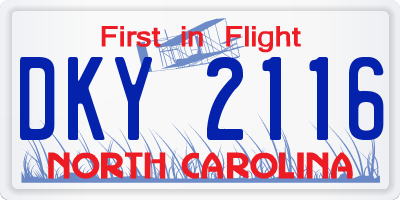 NC license plate DKY2116