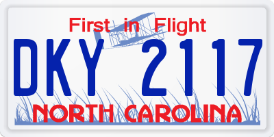 NC license plate DKY2117