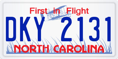 NC license plate DKY2131