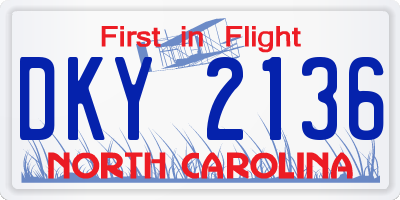 NC license plate DKY2136