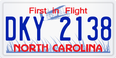 NC license plate DKY2138
