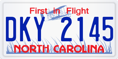 NC license plate DKY2145