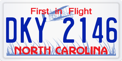 NC license plate DKY2146