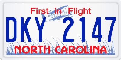 NC license plate DKY2147