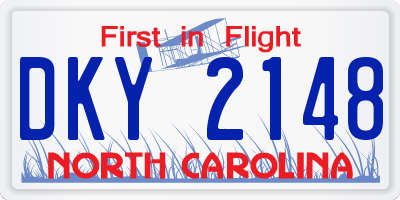 NC license plate DKY2148