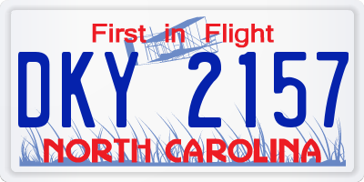 NC license plate DKY2157