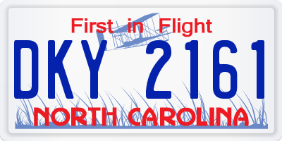 NC license plate DKY2161