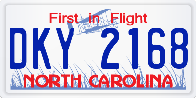 NC license plate DKY2168