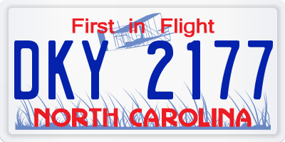 NC license plate DKY2177