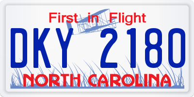 NC license plate DKY2180