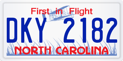 NC license plate DKY2182