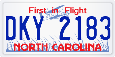 NC license plate DKY2183