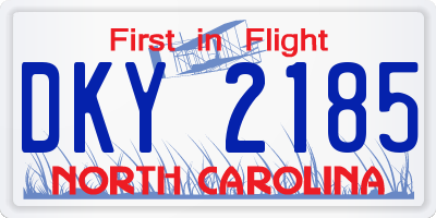 NC license plate DKY2185