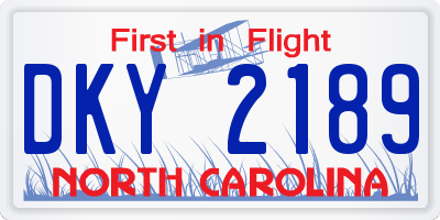 NC license plate DKY2189