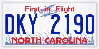 NC license plate DKY2190