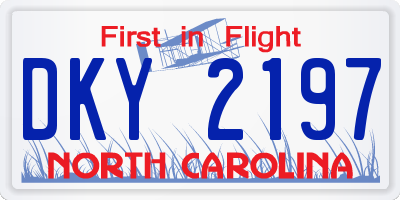 NC license plate DKY2197