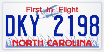 NC license plate DKY2198